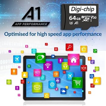64GB Micro SD Memory Card for Samsung Galaxy a15, Samsung a25 mobile phones Class 10 UHS-1 MicroSD, HKDC128