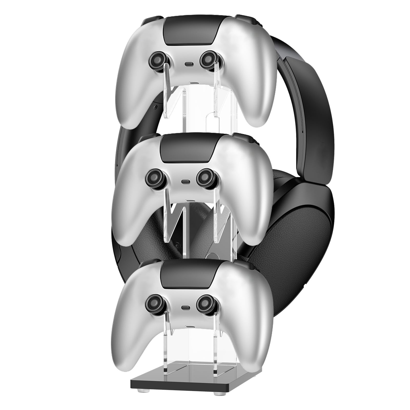 3 Tier Acrylic Controller Holder Headset Stand 2 in 1 Controller Headset Storage Organizer Game Controller Display Stand