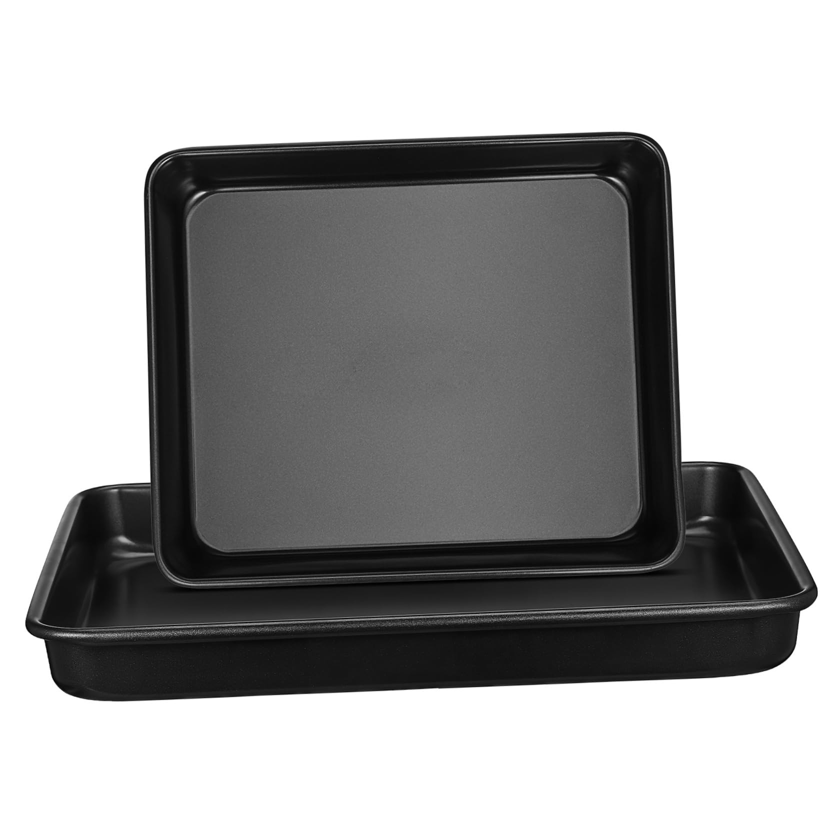 Backbleche aus Edelstahl 2 Stück Schwarz für Backofen