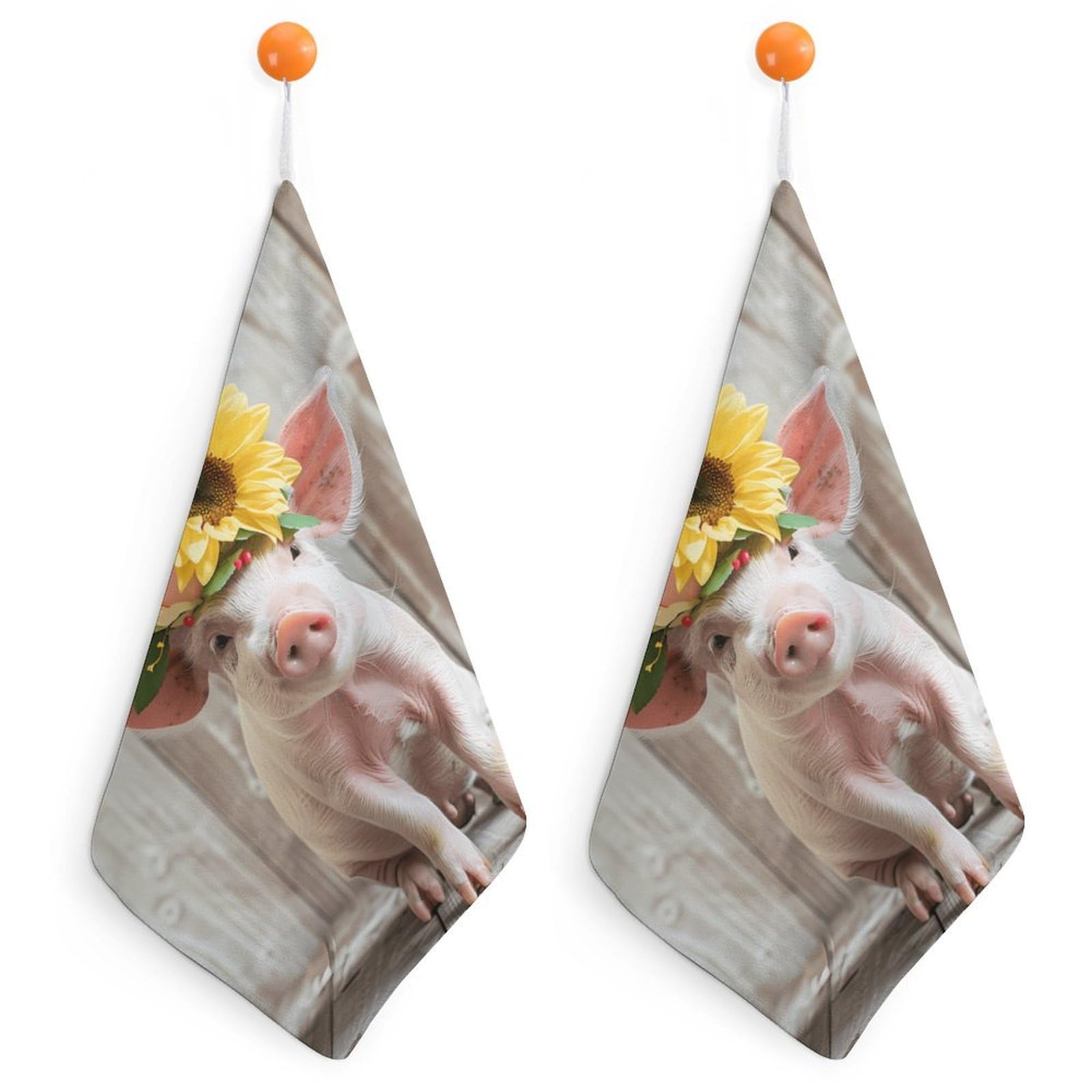 TXFBTRFSA Funny Pigs Farm Animal Hand Towels with Hanging Loop Kitchen Towel Handkerchiefs Cleaning Cloths