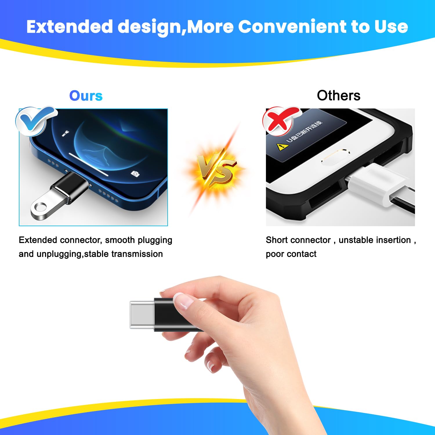 Adattatore USB C a USB 3.0 Compatibile con MacBook Pro, Samsung Galaxy, Smartphone, Laptop, PC