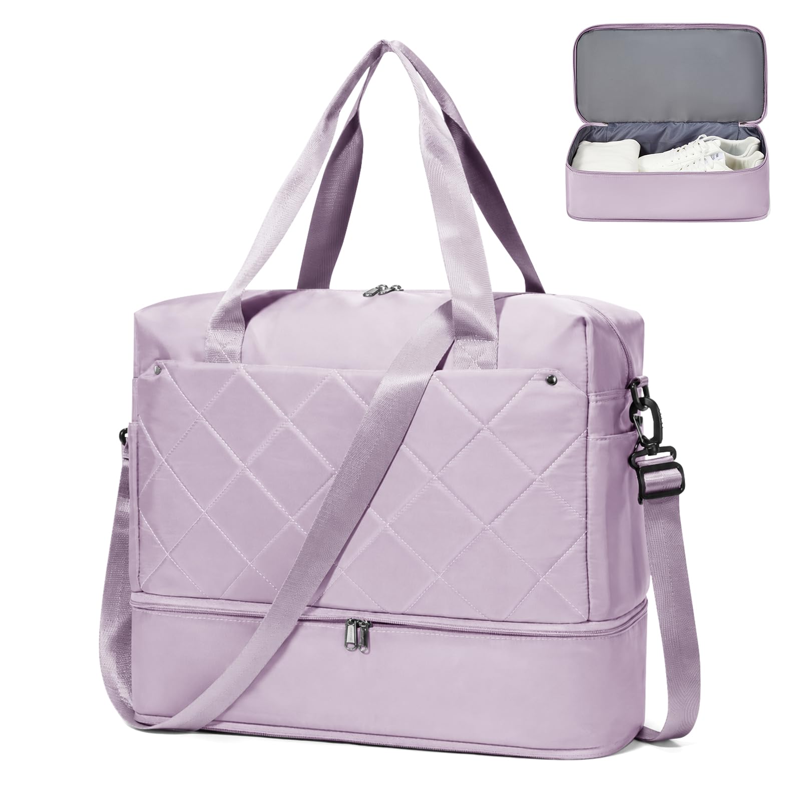 for Ryanair Airlines Underseat Cabin Bag 40x30x20 Weekend Overnight Carry on Holdall for Women Travel Duffel Sport Gym Tote Mum Hospital Bags with Wet Pocket,D05-Purple
