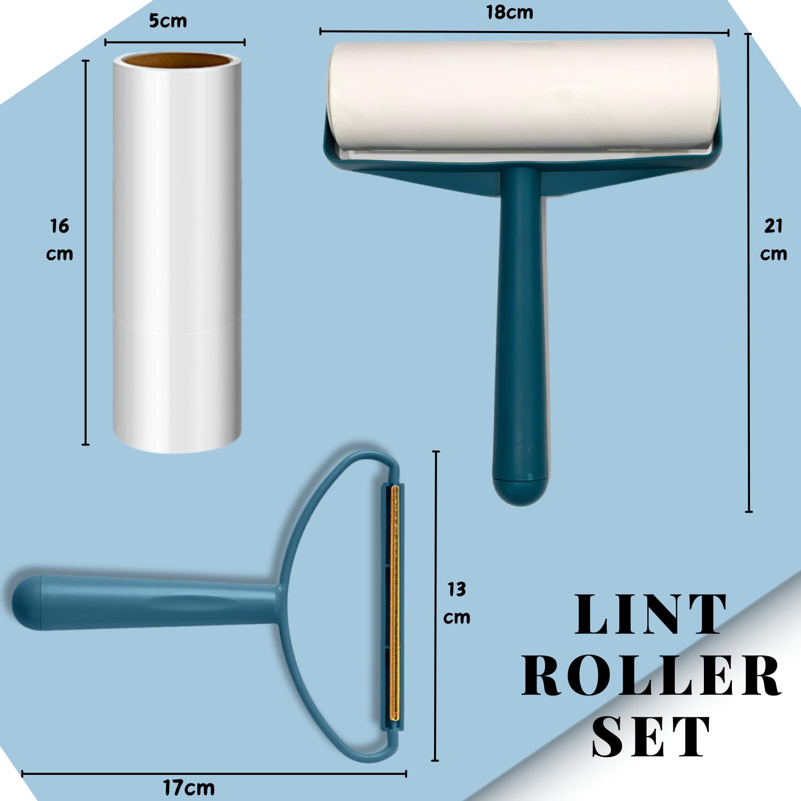 Thorkok Lint Roller for Clothes and Pet Hair Sticky Roller with Fabric Shaver & 4 Refill Rolls (200 Sheets) - Image 4