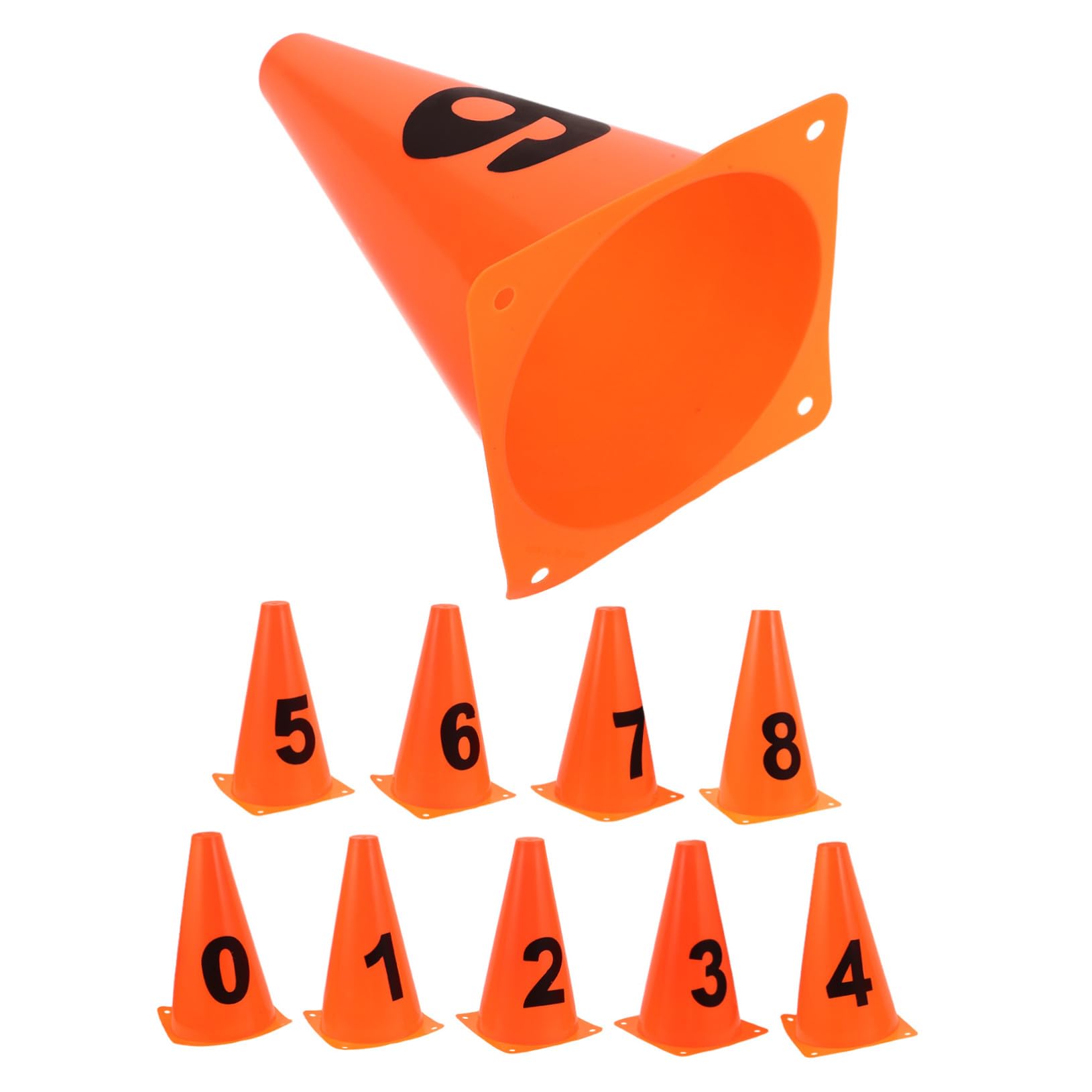 ifundom 10 Piezas Conjunto Conos Numerados Entrenamiento Deportivo Resistentes la Intemperie Marcadores de Campo para Fútbol y Baloncesto Alta Visibilidad y Precisión Ejercicios de