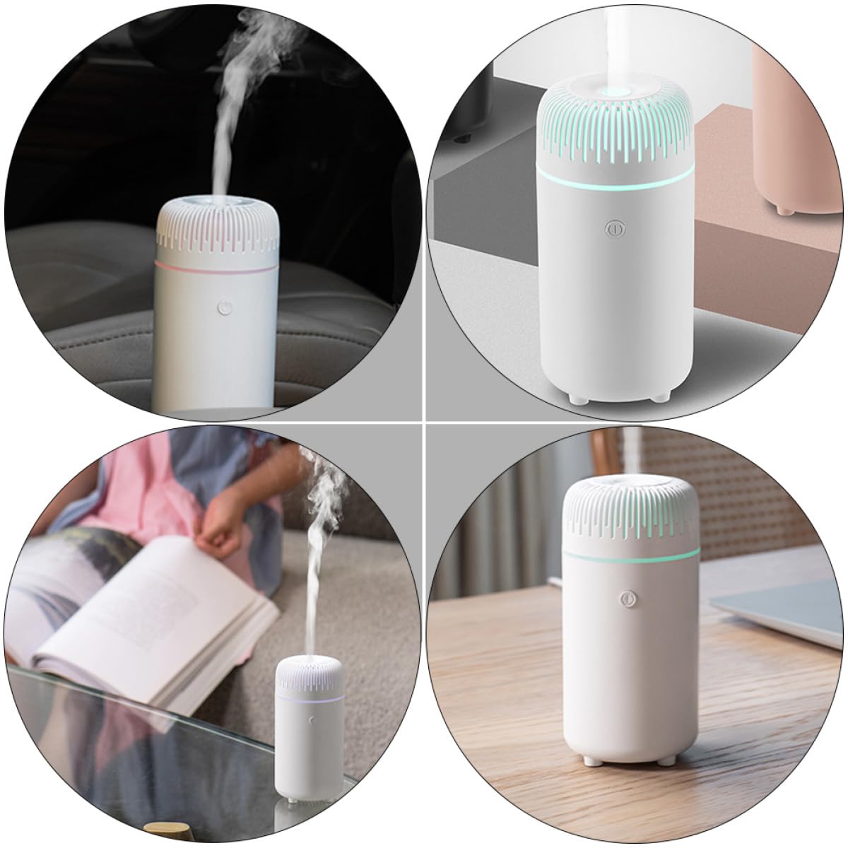 TOYANDONA Difusor de Aromas para Coche y Hogar Portátil Humidificador Ultrasónico Aceites Esenciales Mini Bajo Ruido