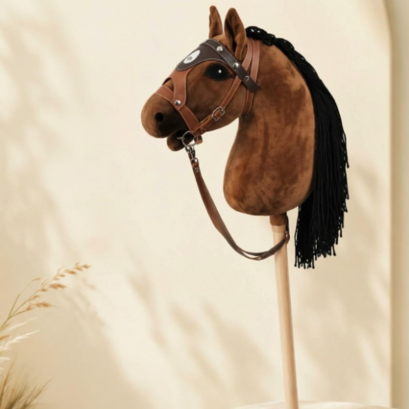 a Bastone con Redini e Redini Stabile a Bastone di Peluche Senza Funzioni Elettroniche Hobby Horse per Bambini