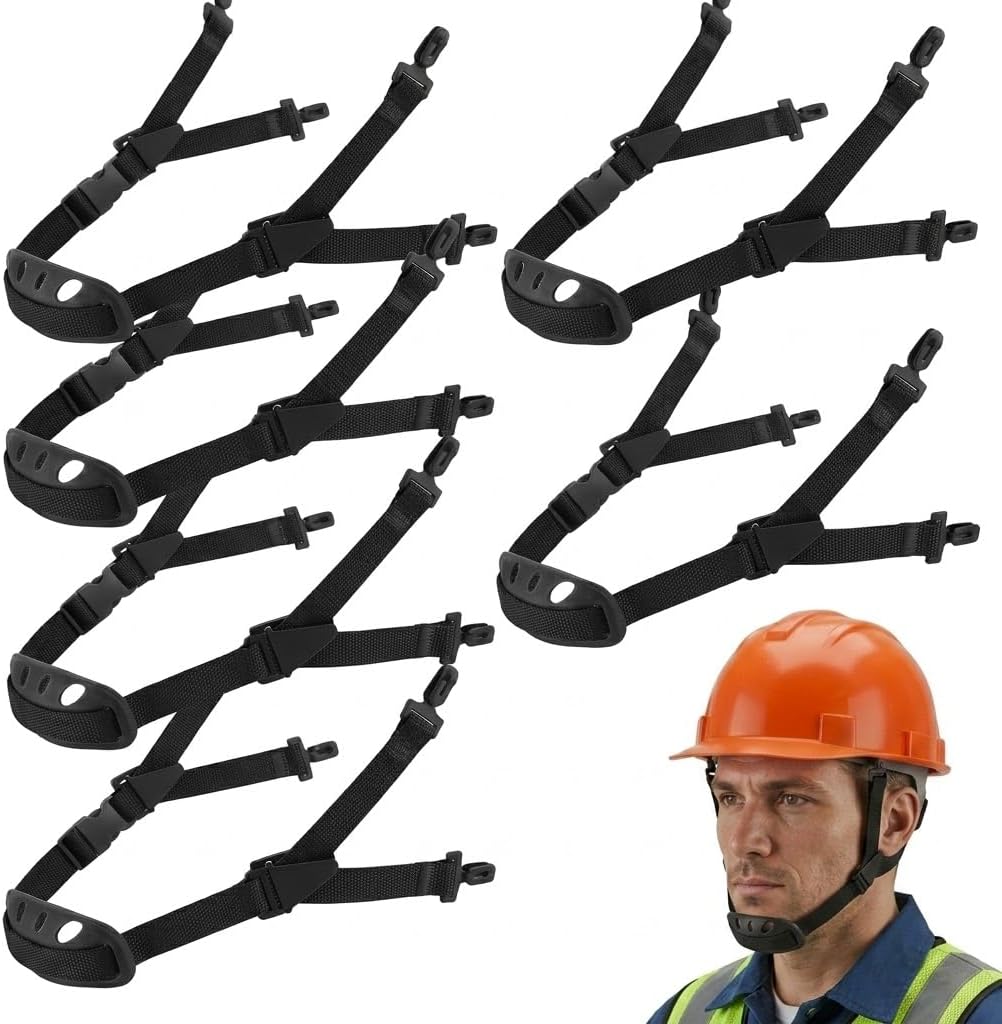 6 Pcs Hard Hat Chin Strap, 22 Inch Adjustable Polyester Universal Helmet Accessories, Construction Site Industrial Protective Gear Replacement