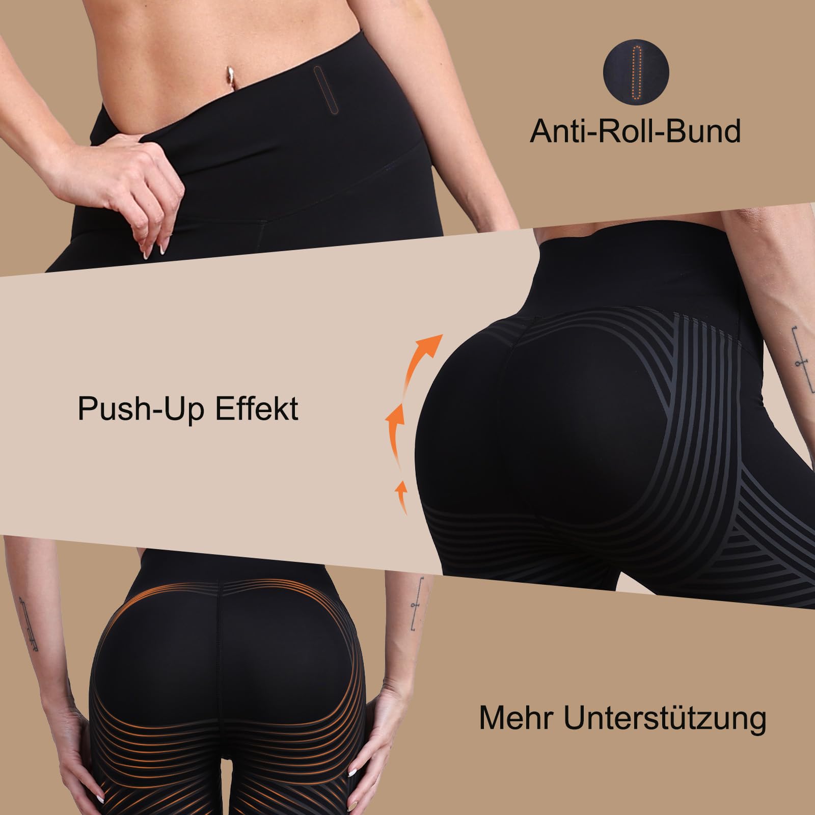 Cellumove 3D Leggings Lipödem PRO Damen Anti Cellulite Kompression Leggings, Bequeme Kompressionsleggins Push Up Für Sport, Sportleggings Lang Blickdicht