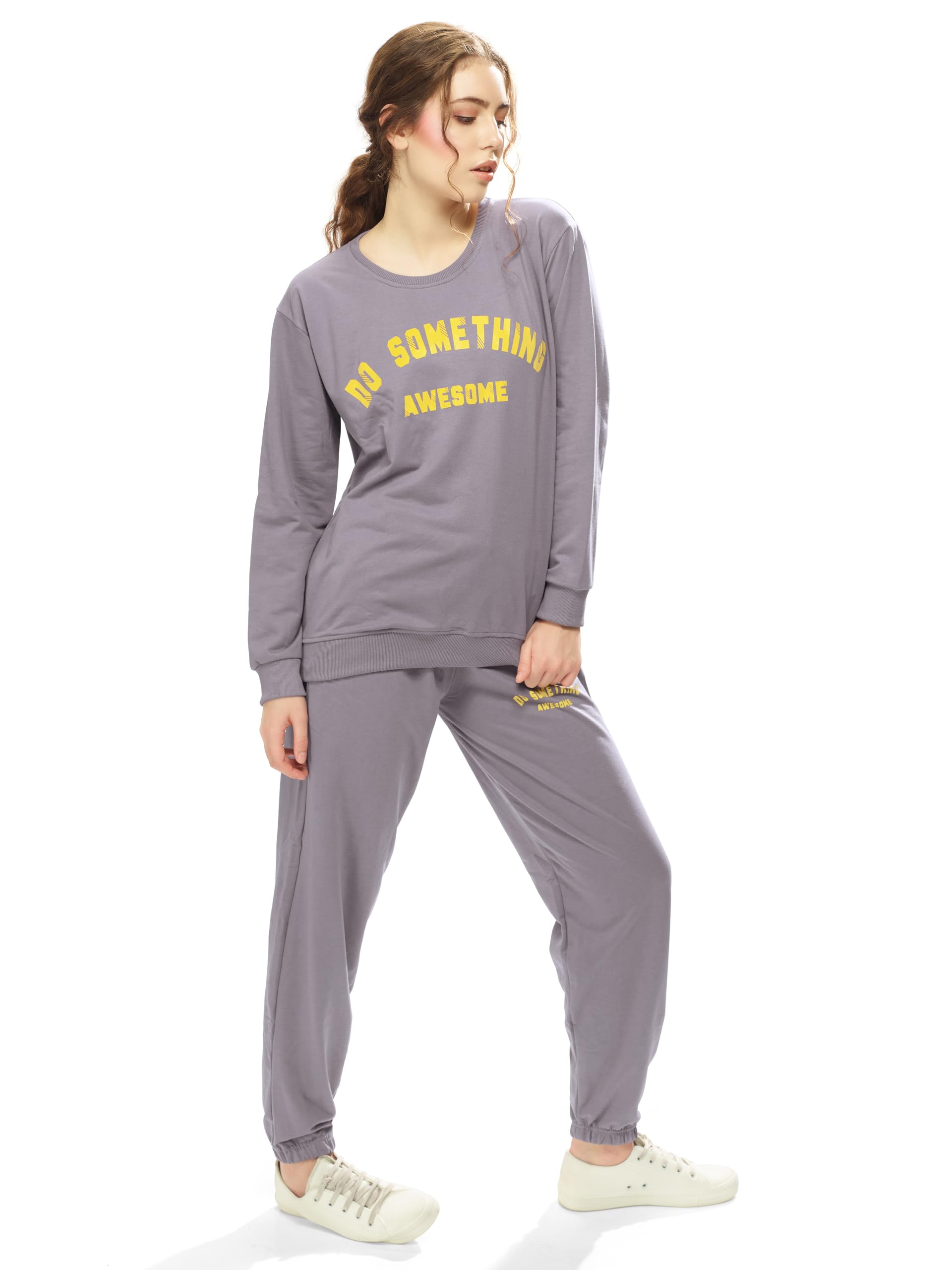 Women's Round Neck Sweatshirt and Joggers Track suit 422-image-40