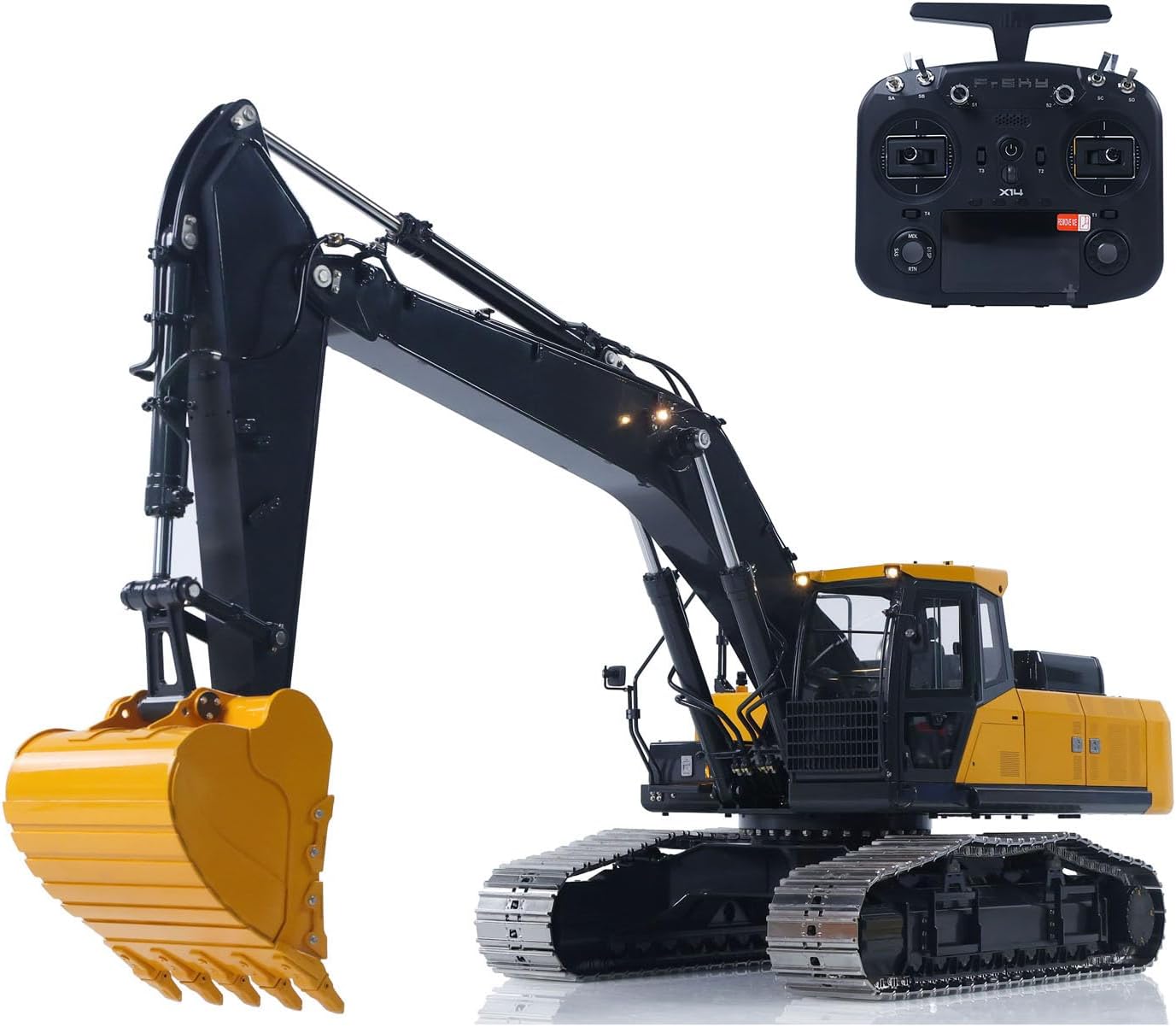 TOUCAN RC HOBBY 1/14 Metal RC Hydraulic Excavator E400 Standard Type Remote Control Digger Model 3 Pumps 4CH Valve Frsky X14 Radio