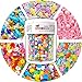 Peelit Rainbow Funfetti Sprinkles Mix, 6 in 1 Cell Edible Cake & Cupcake Decorations with Stars, Hearts & Flowers, Pastel Colors, Perfect for Baking & Ice Cream Toppers, Easter Sprinkles, 6.7oz Jar