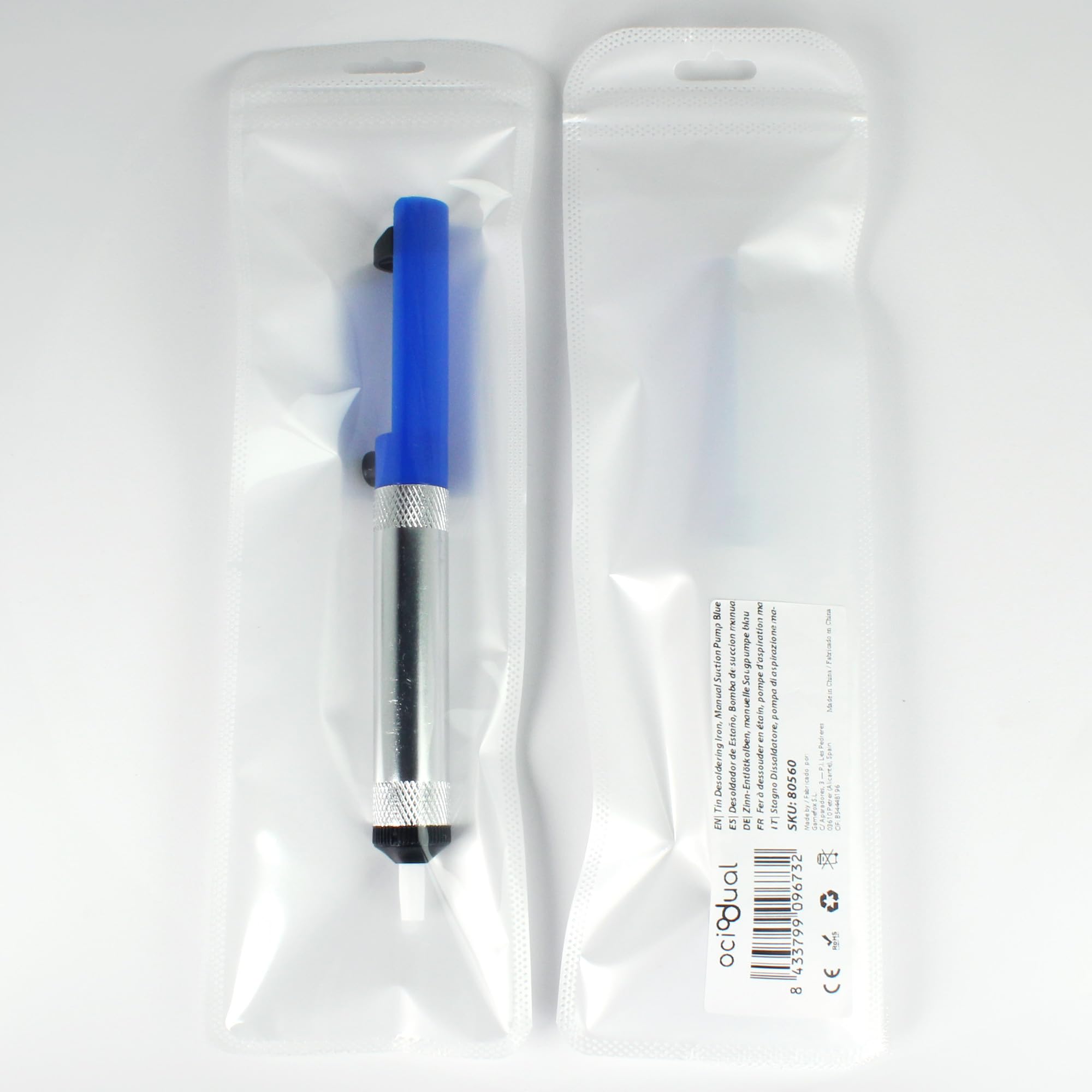 OcioDual Dissaldatore Aspiratore Stagno per Schede Elettroniche Blu