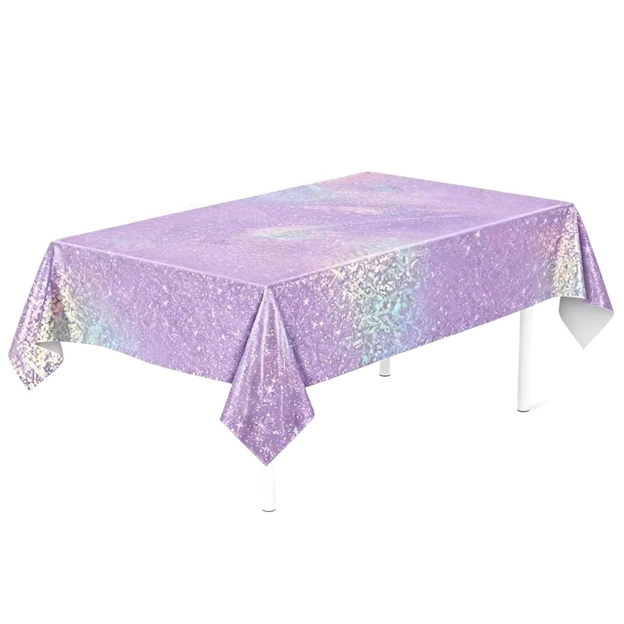 Disco Table Runner Purple Laser Tablecloth Glitter Birthday Decoration Wedding Party Pink Aluminum Film Large Tablecover(A,2pcs)
