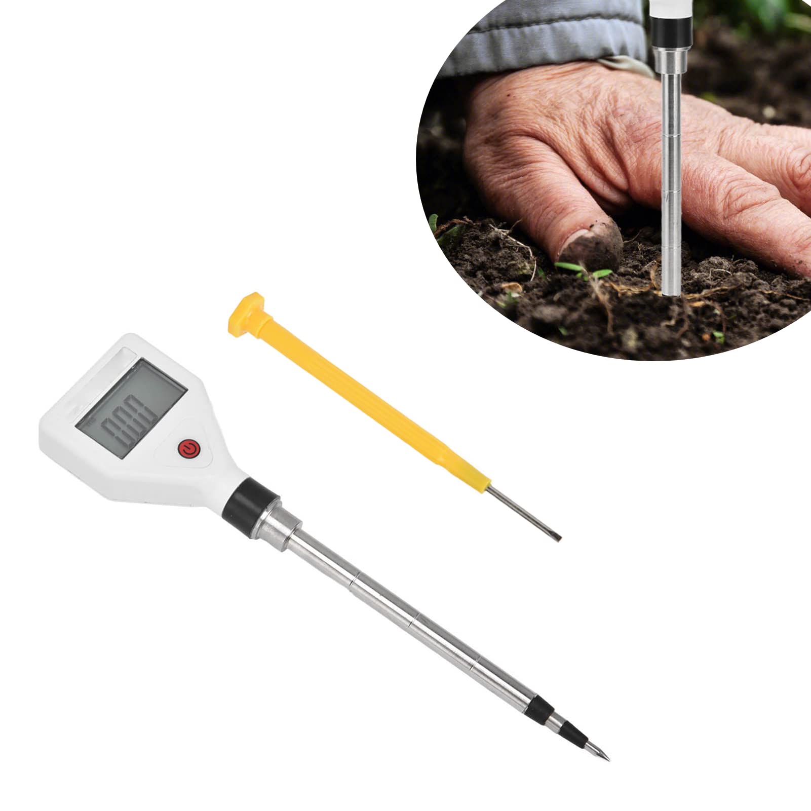 Tester Ec del suolo, Tester di conducibilità del suolo, Misuratore di umidità del suolo, Tester Ec del suolo Lcd trasparente Risposta rapida ad alta precisione Piccola conducibilità del suolo durevole