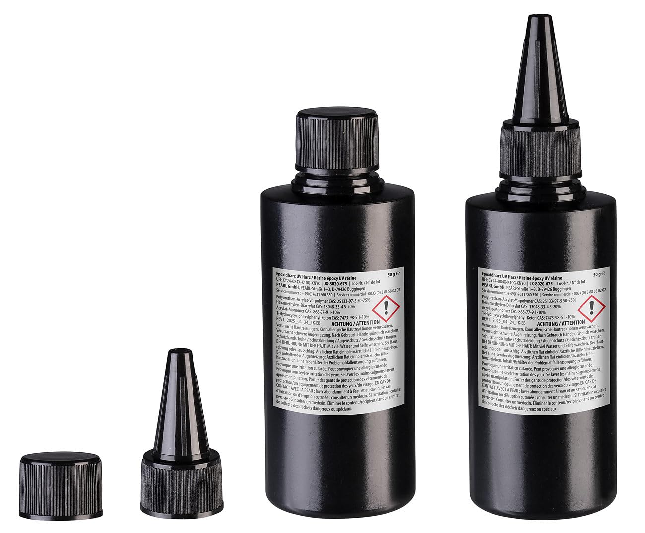 AGT Kleber: 4er-Set UV-Resin, kristallklar, vorgemischt, 4x 50 g, inkl. UV-Lampe (Kristallklares Resin Harz, Harz gebrauchsfertig)