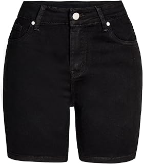OULIWANGLUO Women Black Elastic Pencil Denim Shorts Skinny Butt Lifting Stretchy Jeans Shorts Slim Casual Denim Low Rise Shorts