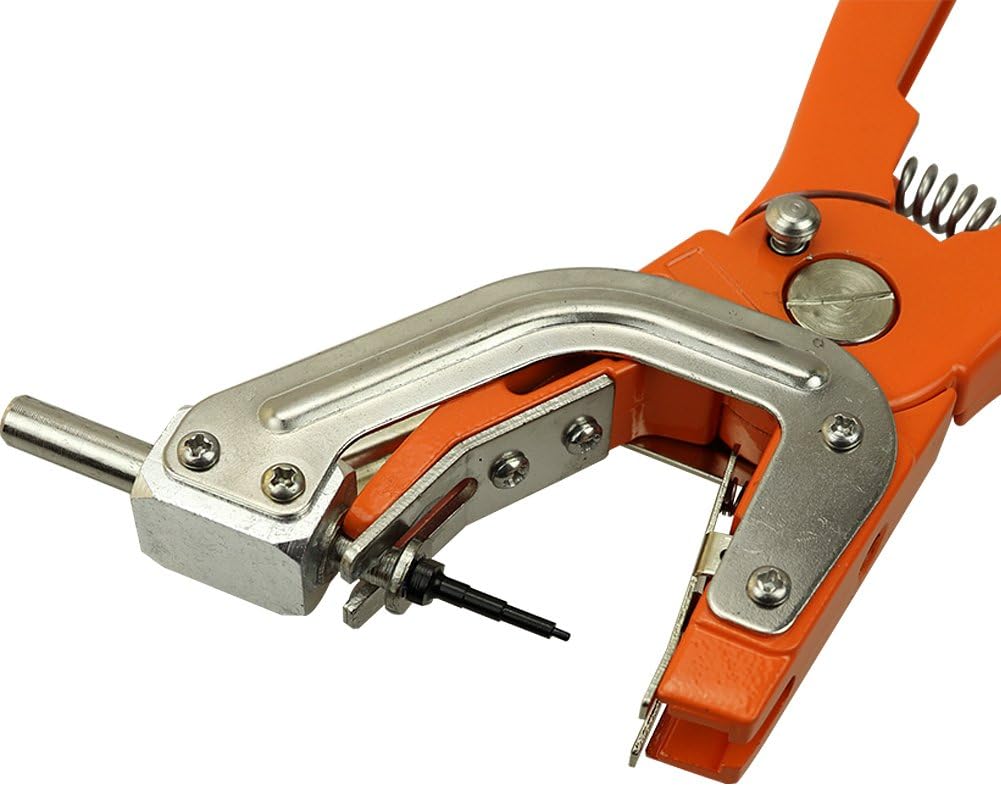 ZHIMUREN Livestock Ear Tag Painless Hydraulic Ear Tag Pliers Steel Ear Tag Applicator for Cattle Cow Pig Goat Sheep Animal Tagger Puncher Pliers Farm Supplies