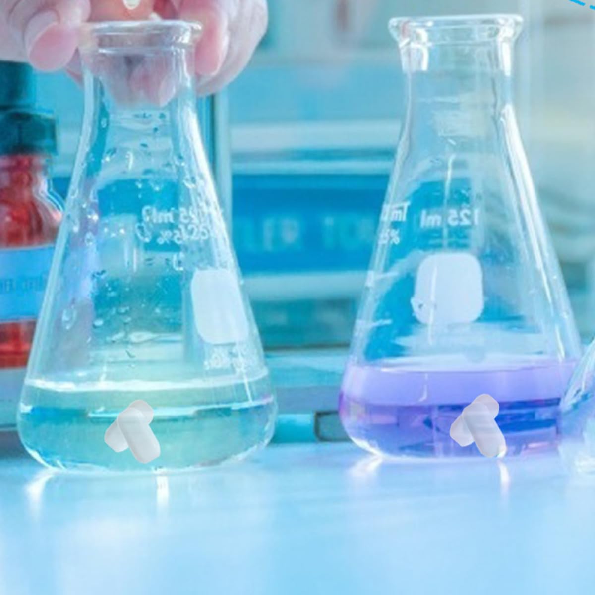 10 Pezzi Asta Magnetica in Ptfe Bianca per Laboratorio, Miscelatore Magnetico Barra di Agitazione Resistente e Facile da Usare, per Ambienti di Laboratorio Riutilizzabile
