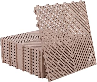 ISL 车库瓷砖 扁平型 浅棕色 20件套 40×40×1.8厘米 业务用 高承重款