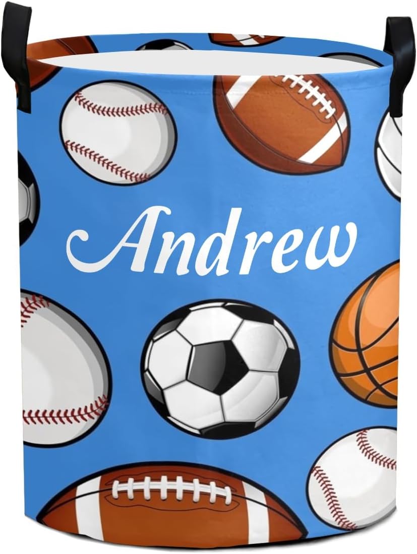 Personalized Soccer Laundry Hamper - Custom Name Collapsible Basket For Boys & Girls - View #8
