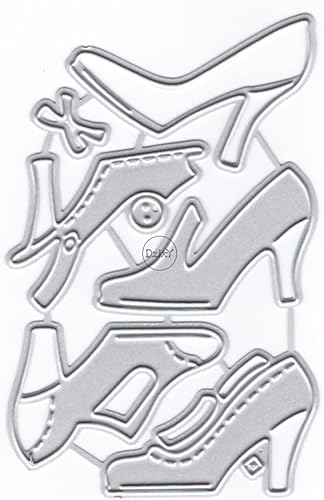 DzIxY Hermosos troqueles de corte de metal de tacón alto para hacer tarjetas, juegos de troqueles de papel para grabar, álbum, plantillas para