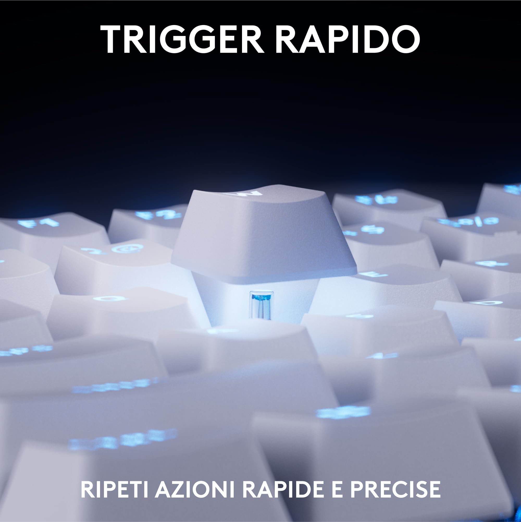 Logitech G PRO X TKL RAPID, tastiera gaming senza tastierino numerico con interruttori analogici magnetici, modalità di attivazione rapida, azionamento e RGB personalizzabile, US INT'L QWERTY - Bianco