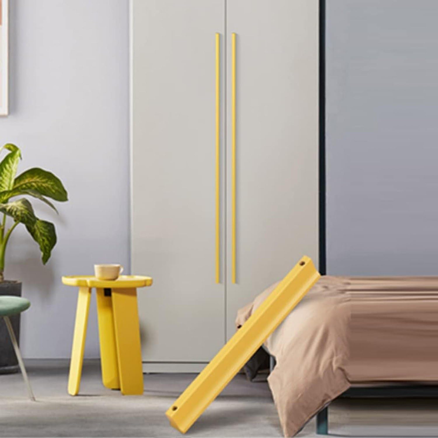 Gelbe T-Griffe Möbelgriffe Küchenschrankgriffe 2 Stück Schranktürgriffe Schubladengriffe für Schlafzimmer Bad, Aluminiumlegierung, Length 800mm, Length 800mm