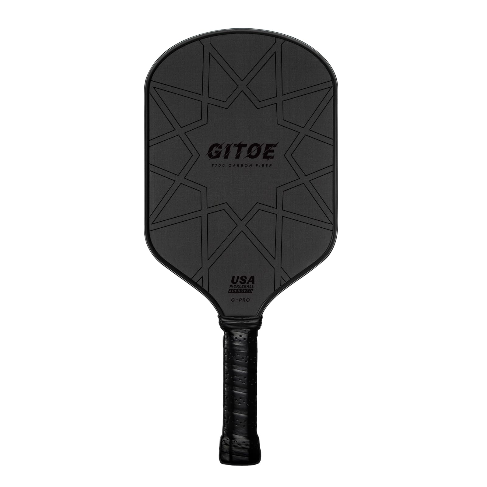 GITOEG-Pro Pickleball paddle – 16MM Raw Carbon Fiber T700 Pickleball Paddle with High Spin, Control & Power – 2024 USAPA Approved for ‎Professional Players