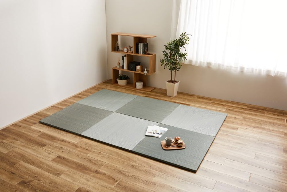 Photo 1 of PaletteLife Rimless Lightweight Portable Tatami Mats, Set of 9, Green, 32.3 x 32.3 x 1.0 inches (82 x 82 x 2.5 cm), Modular Tatami Mattress