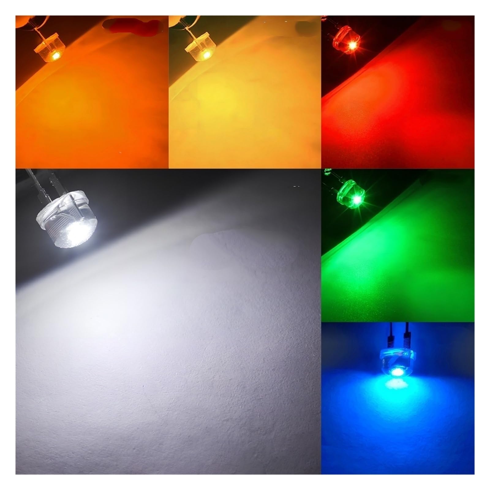 Lampada a LED a diodi da 8 mm Perlina Bianco Rosso Giallo Blu Verde che emette luce Decorazione Atmosfera Neon(Yellow,1000pcs)