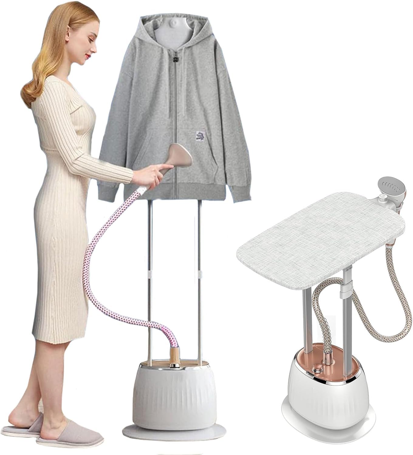INGUNAR 2 in 1 Vertical Garment Steamer, 10 Levels Settings, 1800W, 10 levels, 1.6L Tank, 40g/min Steam, Wide Head