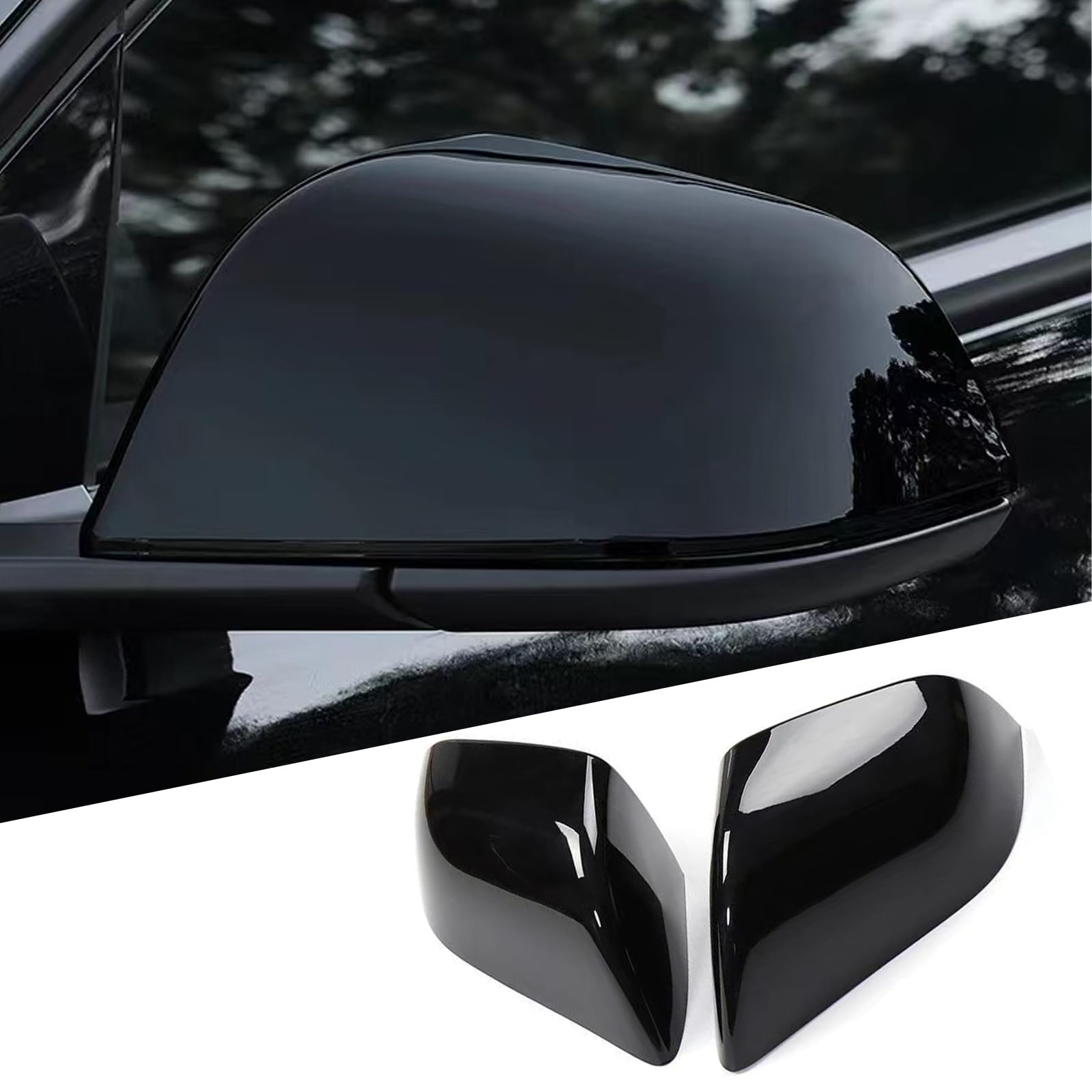 XTnueotr for Tesla Model Y Rearview Mirror Guard Cover, Side Mirror Cover Exterior Accessories fit for Model Y 2024 2023 2022 2021 (Model Y-Glossy