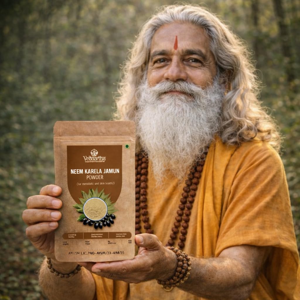 Organic Neem Karela Jamun Powder for Diabetes Care | Ayurvedic Herbal Supplement with Jamun Seed & Karela Neem | Vegan Blood Sugar Control Churna | AYUSH Certified for Immunity & Wellness | Natural Detox for Men & Women (100g) — Amazon image 8