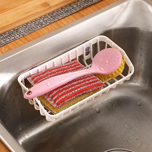 Miniatura 3 de Estante de drenaje multifuncional, estante de almacenamiento colgante, estante de fregadero, ventosa, soporte de esponja de jabón para lavar platos,