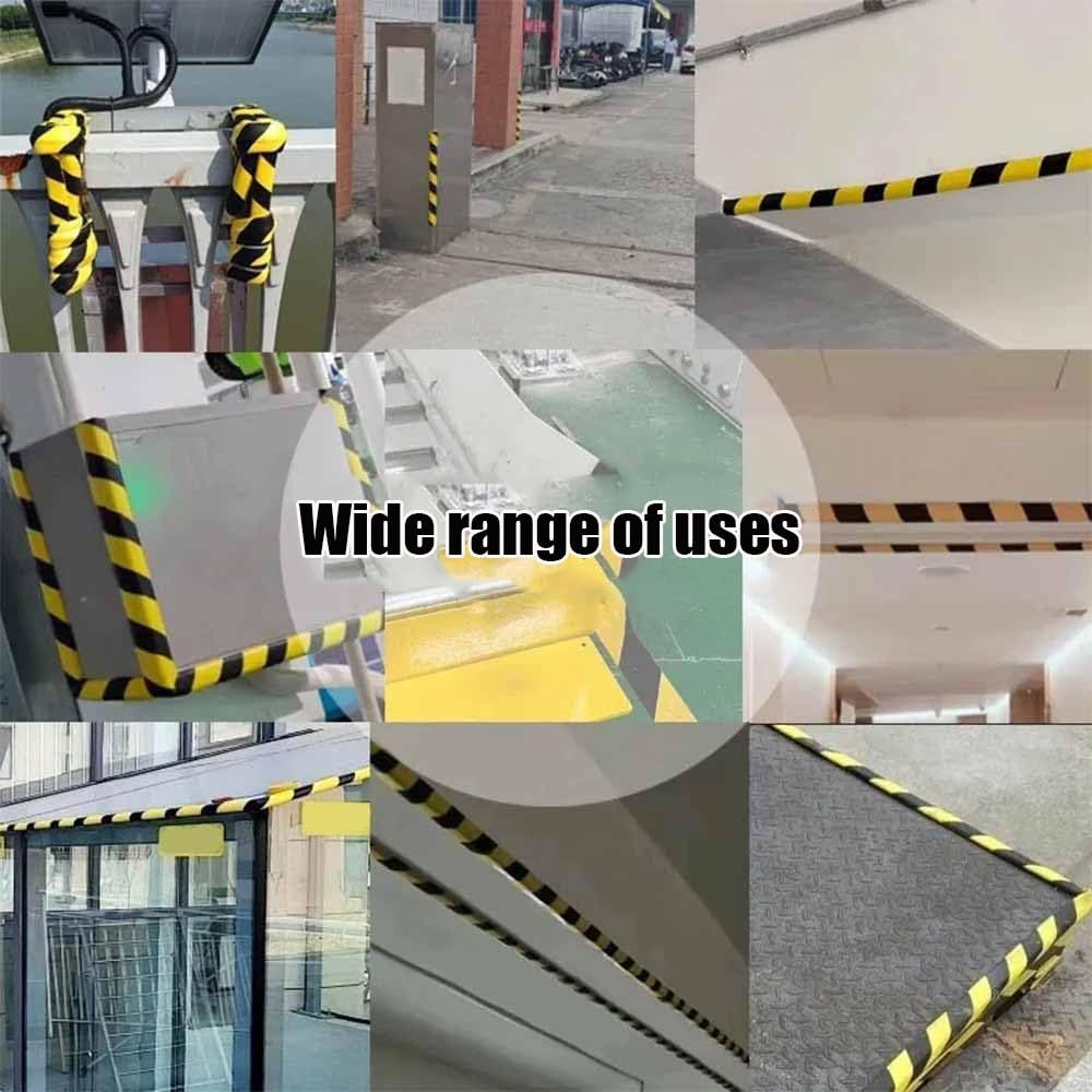 Bande de Protection Jaune et Noire 5m Coussinets d'Angle Mousse Caoutchouc NBR Auto-Adhésifs