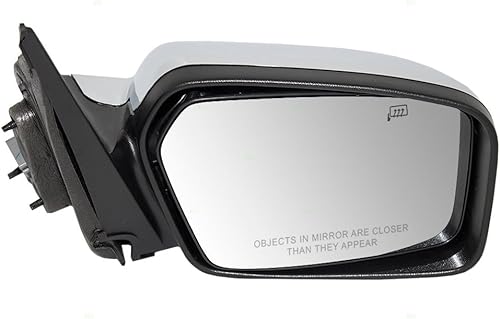 Espejo retrovisor eléctrico de repuesto para pasajeros, lámpara de charco de memoria calentada, base negra con cubierta cromada compatible con MKZ