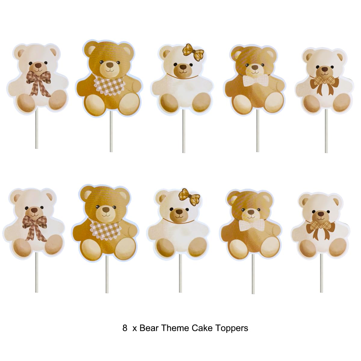 24 Stück Süße Bären-Cupcake-Deko - Perfekt Für Babypartys & Geburtstage