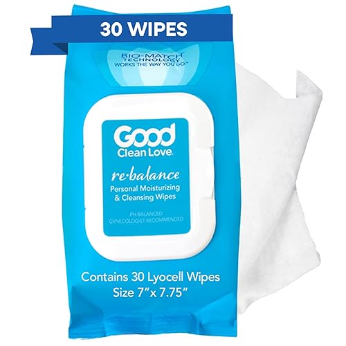 Good Clean Love Rebalance - Toallitas femeninas, apoya la salud vaginal de forma natural y reduce el olor, hidratante y limpiador, producto de