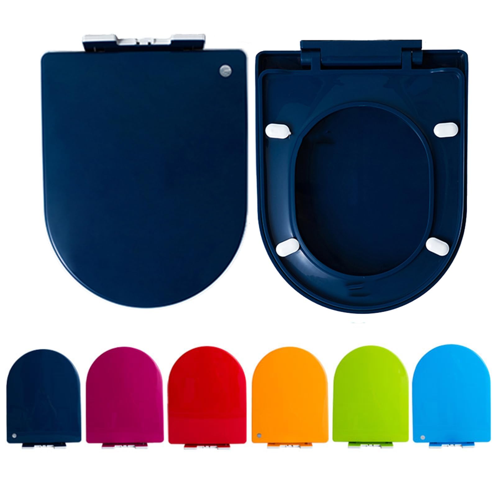 Seduta del WC,Tavoletta WC Ideal Standard,Colorato Tavoletta Water,Sedile WC Copriwater Universale con Chiusura Ammortizzata Soft Close, Forma A U,Pp,Sapphire Blue