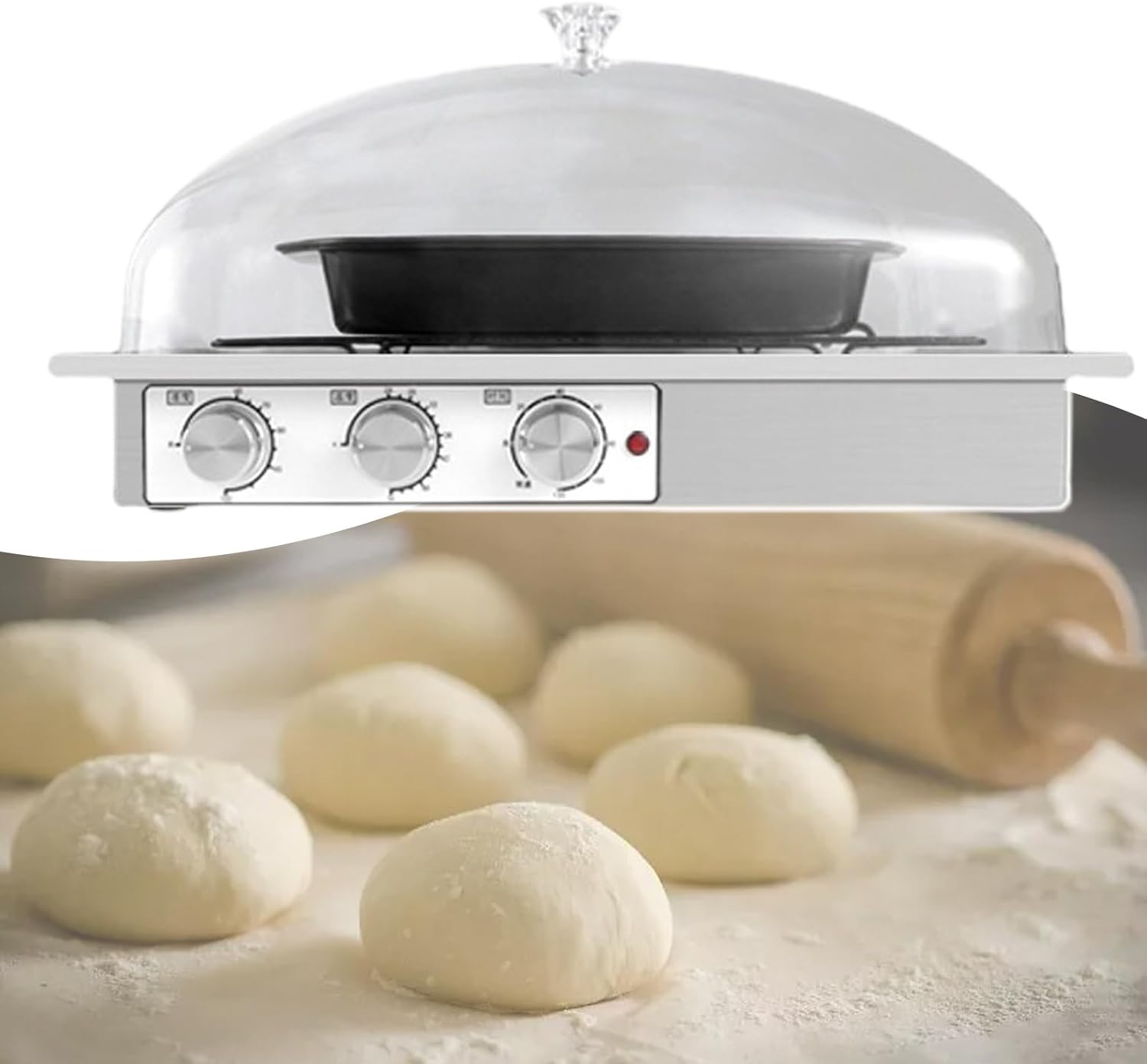 Constant Temperature Proofer Machine, with Dough Tray,Adjustable Temperature/Humidity/Time,Low-Temperature Heating, Removable Design,02-110V