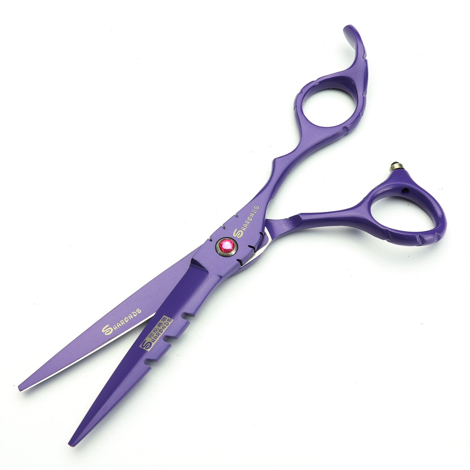 Ciseaux de coiffure violet de 6 pouces pour la coupe de cheveux en salon