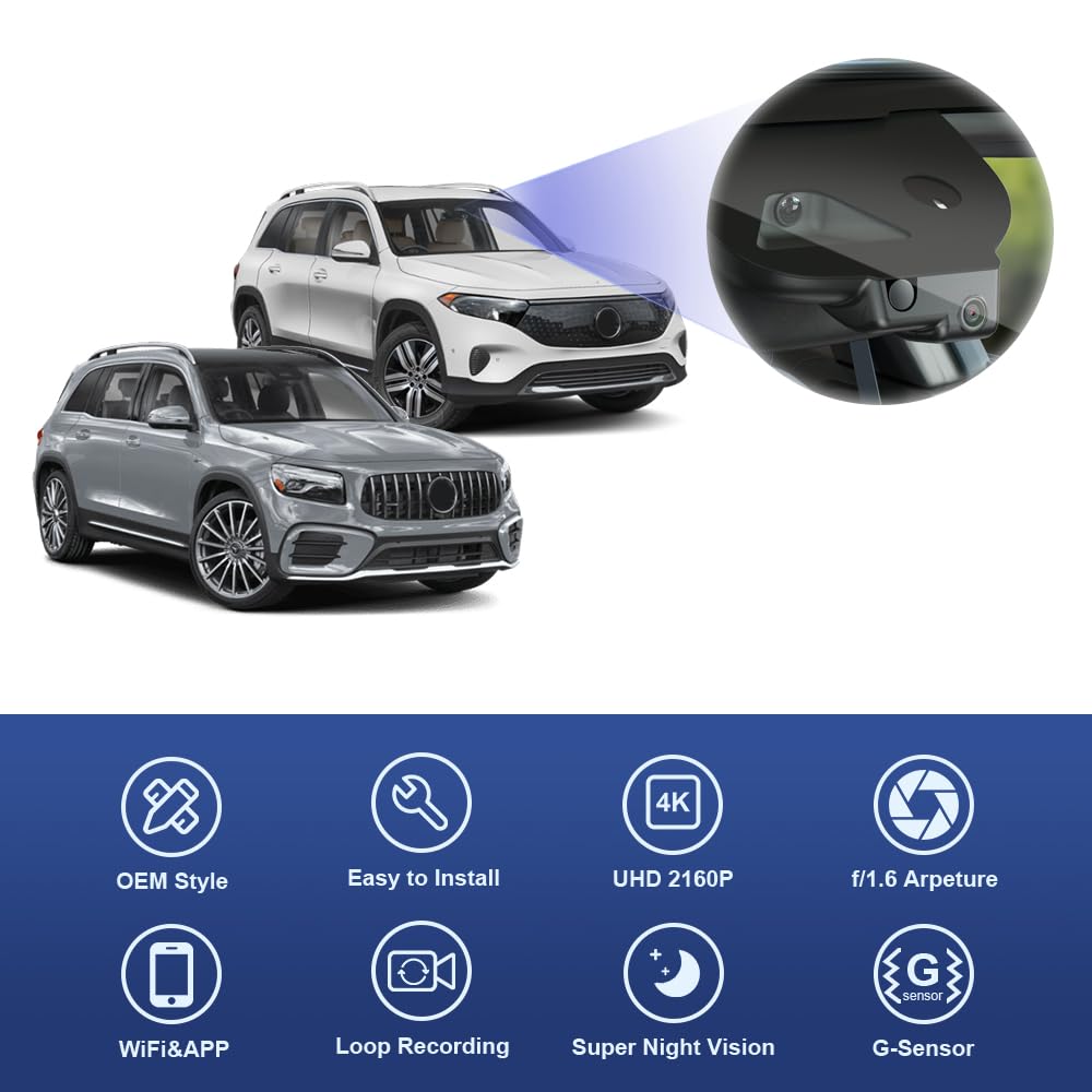 Fitcamx 4K Dash Cam For Mercedes-Benz GLB/AMG GLB/EQA/EQB (2021-2023) - OEM Integrated, WiFi, 64GB Card