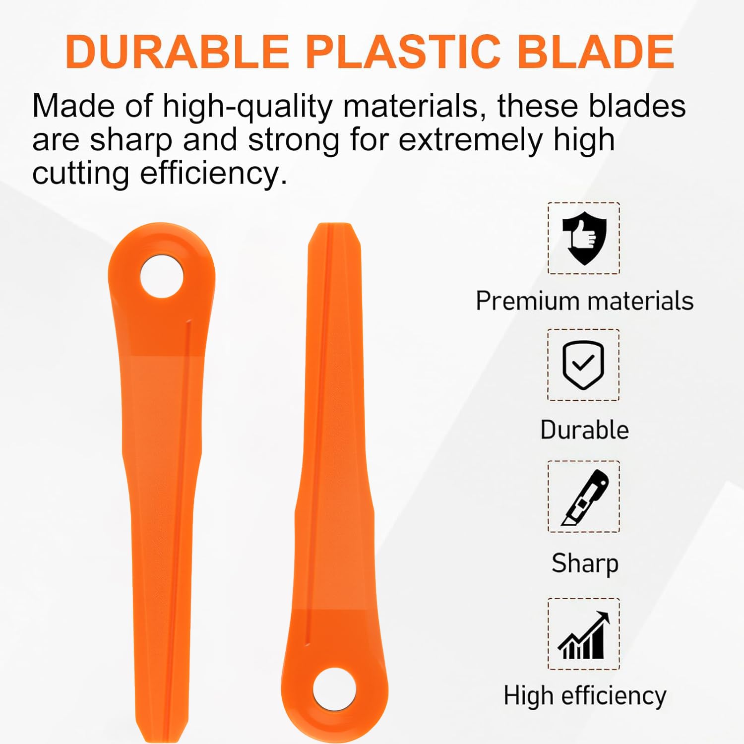 Paquete de 40 cuchillas de plástico 4002 007 1000 para Stihl PolyCut 6-2, 6-3, 7-3, 28-2, 48-2, 27-3, 47-3, cuchillas de repuesto para cabezal Stihl PolyCut