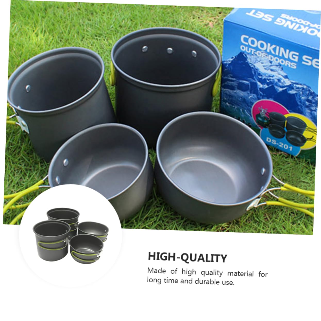 OSOLADY 1Set Portable Camping Cooker Lightweight Aluminium Alloy Cooking Utensils for Outdoor Cooking Durable Easy to Clean for Persons