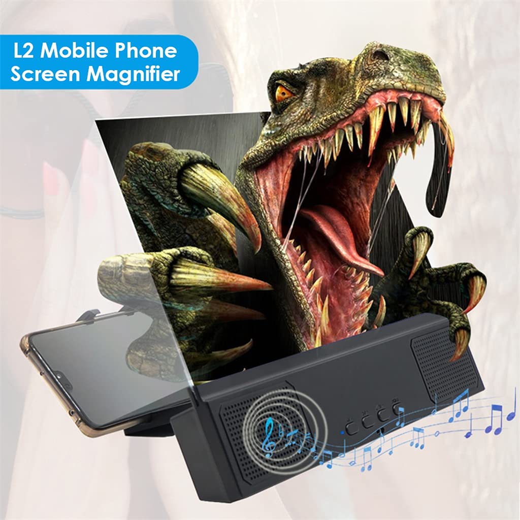 Lente di ingrandimento per schermo, supporto pieghevole per amplificatore per telefono cellulare da 30,5 cm, per video e visione di film