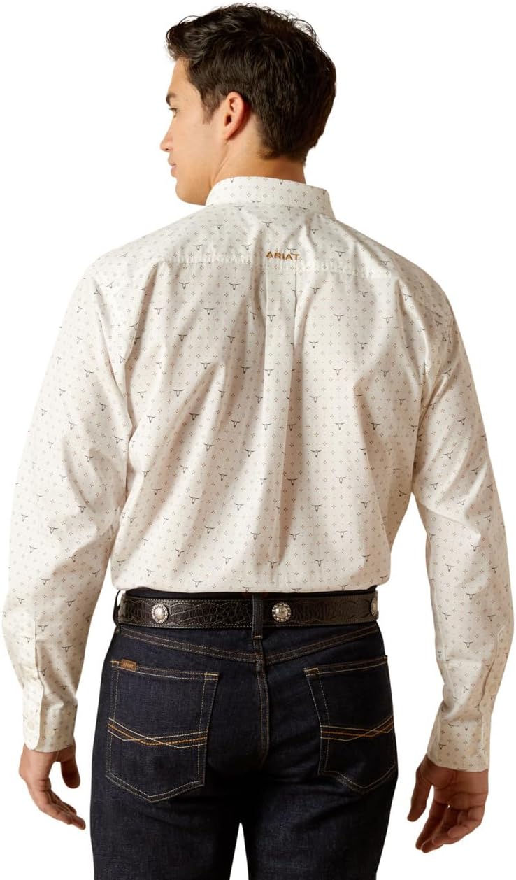 ARIAT White Edmond Classic Fit Men's Long Sleeve Shirt 10051262 - Image 4