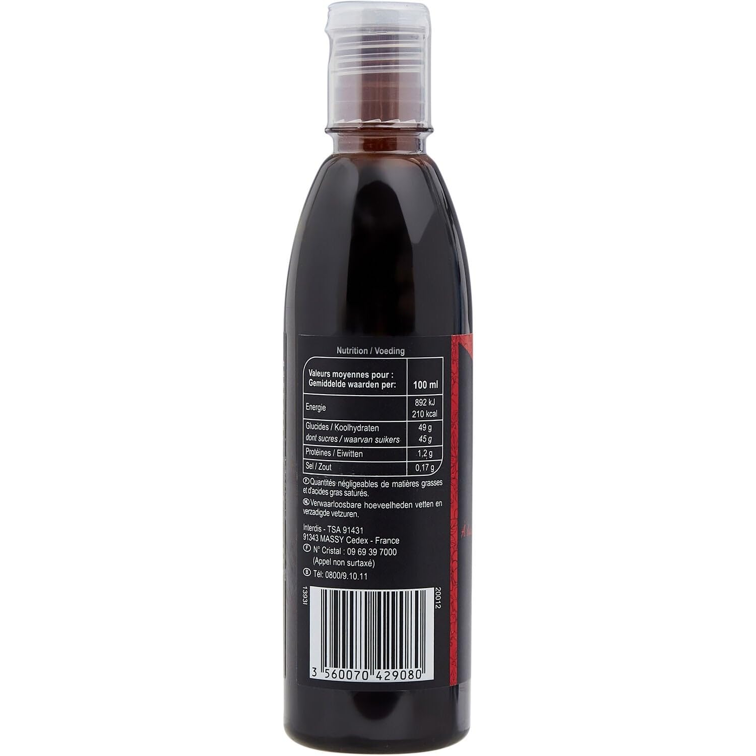 CARREFOUR SELECTION Crème de Vinaigre Balsamique de Modène IGP - Format 25 cL - Bouteille en plastique avec bouchon flip-top - Recette italienne à base d'Aceto Balsamico di Modena IGP - Lot de 3