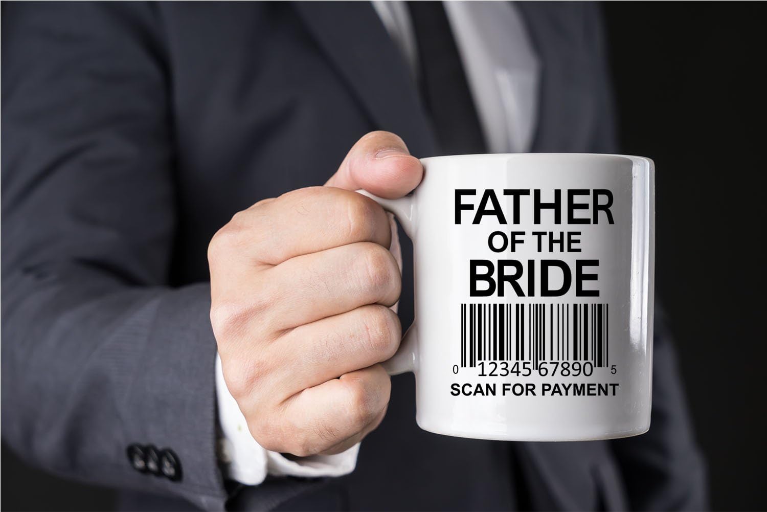 🛒 Flash Sale Father of the Bride, Scan For Payment - Funny Coffee Lovers Mug- 11OZ Coffee Mug - Mugs For Dads - Perfect for Fathers Day - By AW Fashions (White)