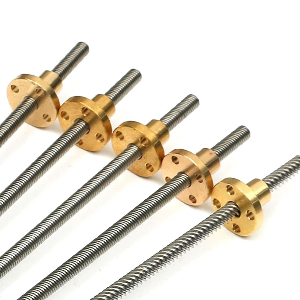 Trapezgewindemutter, T6-Gewindespindel, Trapezgewindespindel aus Edelstahl mit Kupfermutter, Steigung 1mm/2mm, Steigung 1mm/2mm/4mm/6mm/12mm, 1Stk.(Pitch 1mm Lead 4mm,1000mm)