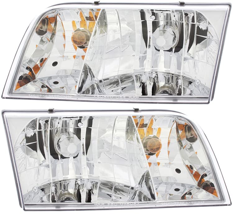 For Ford Crown Victoria Headlights Lamps Set 1998 1999 2000 2001 2002 2003 2004 2005 2006 2007 2008 2009 2010 2011 Halogen Driver and Passenger Side